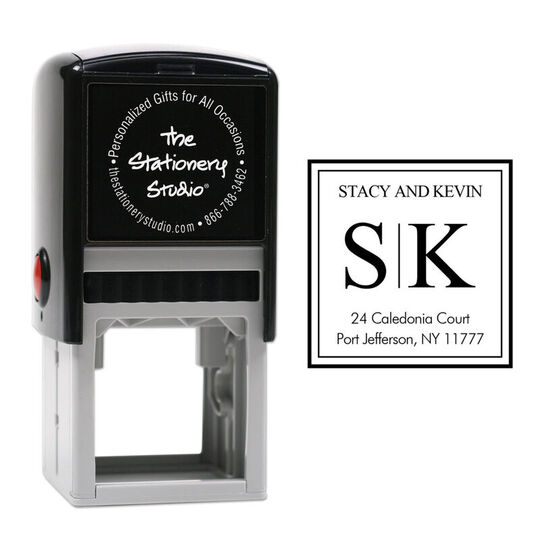 Modern Initials with Name Self-Inking Stamp